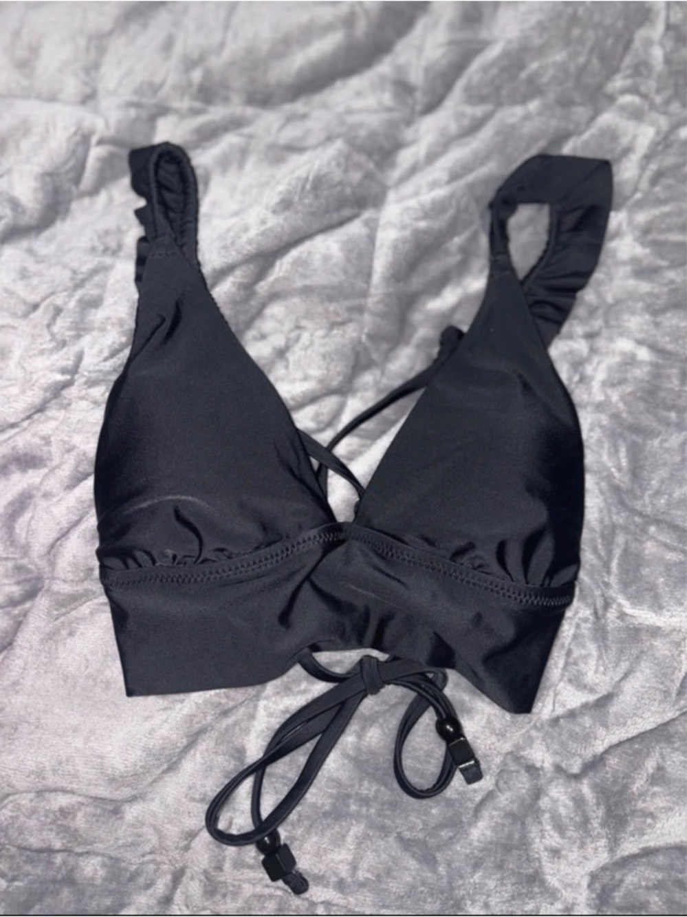 aerie Black Triangle Bikini Top
